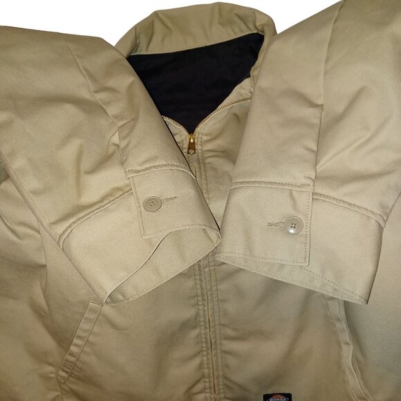 Dickies Mens Eisenhower Beige Quilt Lined Jacket Size 2XLL Front Zip 3 Pockets - Picture 6 of 11